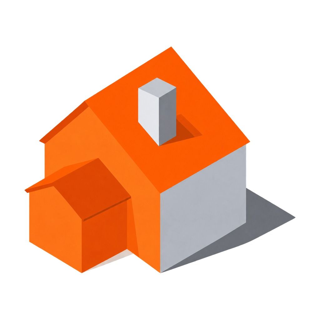 Illustration of a single-storey side extension infilling the narrow strip beside a house.
